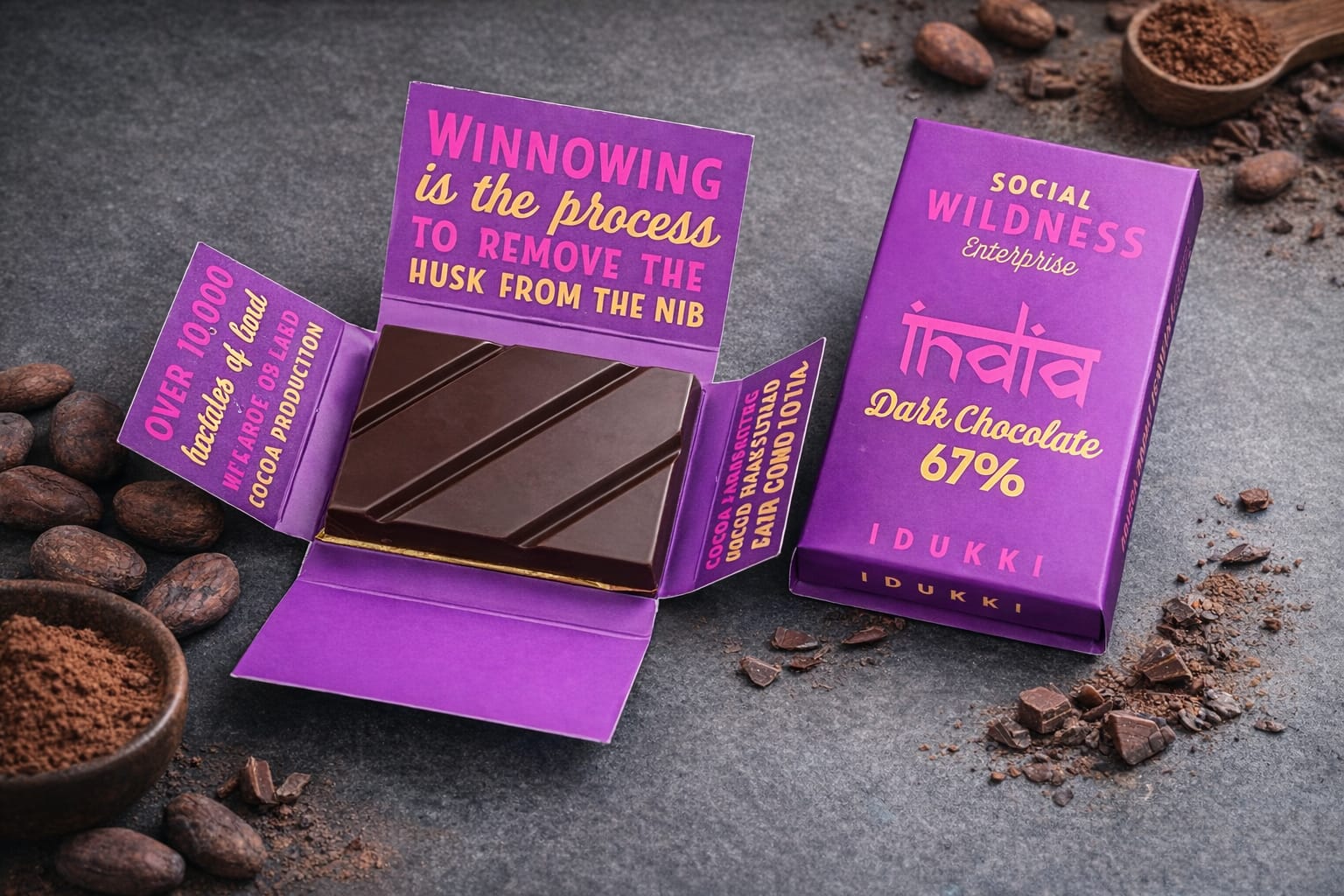 Idukki India chocolate 67% dark chocolate